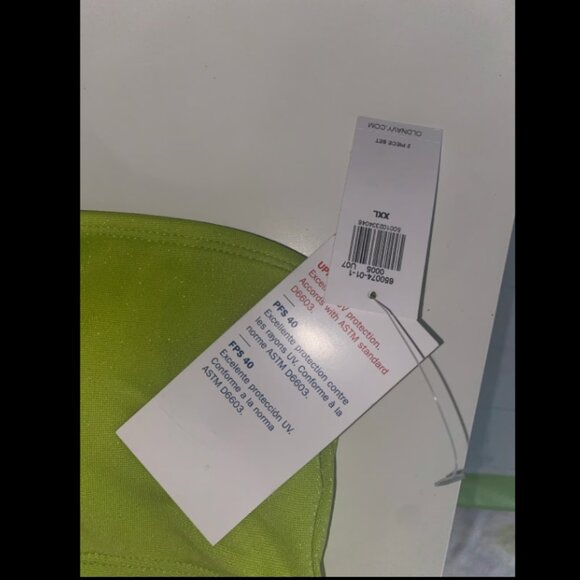 Size girls (XXL 18) two piece one shoulder lemon lime color swimsuit/bathing - Picture 7 of 8